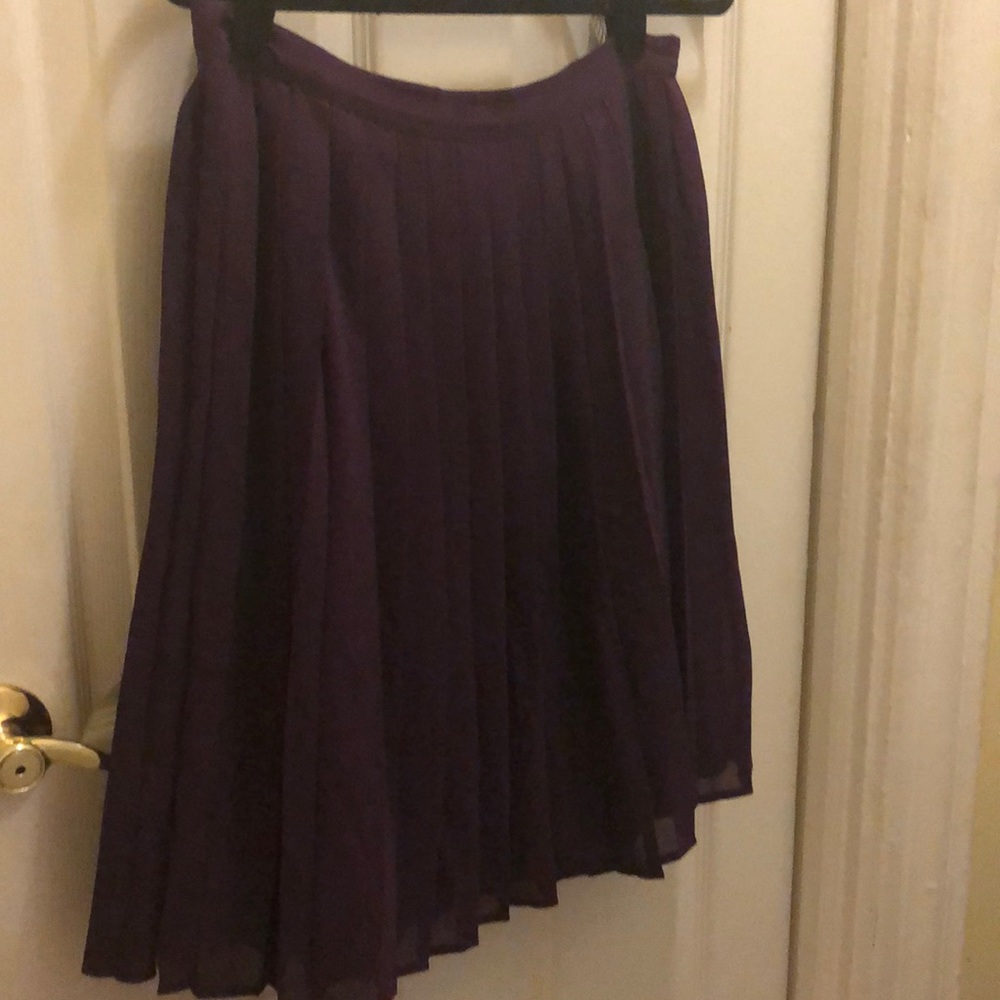 ModCloth Pleated Purple Midi Skirt, Size L